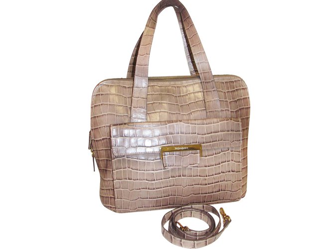 Yves Saint Laurent Handbags Taupe Leather  ref.9845