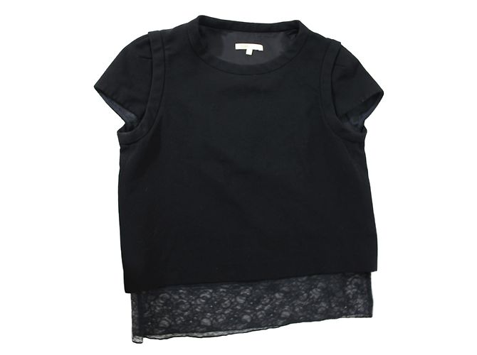Maje Schwarzes Top mit Spitze