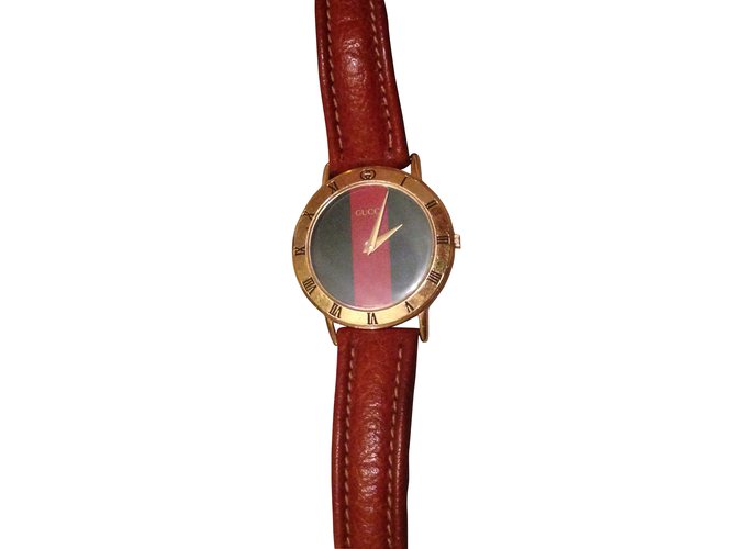 Gucci Fine watches Brown Leather  ref.11756