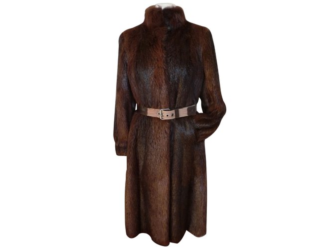 Sprung Frères Coats, Outerwear Brown Fur  ref.11872