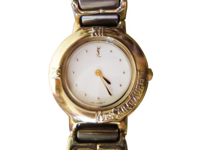 Yves Saint Laurent Feine Uhren Golden Stahl  ref.11905