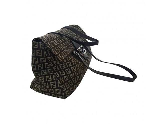 Fendi Handbags Brown Cloth  ref.11967