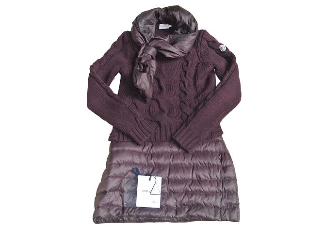 Moncler Wollkleid Dunkelrot Bordeaux
