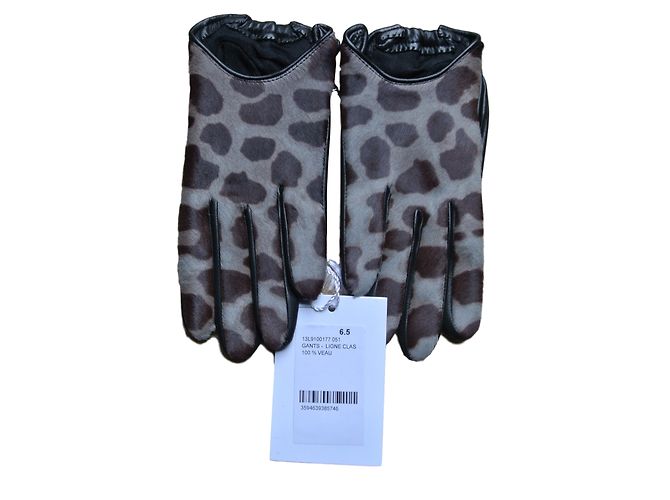 Luvas Givenchy Sublime par em couro de bezerro com estampa de leopardo Multicor