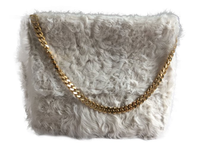 Céline Handbags Cream Fur  ref.12046