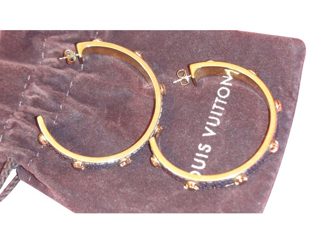Louis Vuitton Earrings Golden Metal  ref.12108