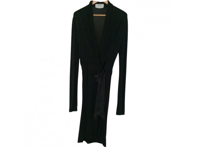 Yves Saint Laurent Robes Viscose Noir  ref.12141