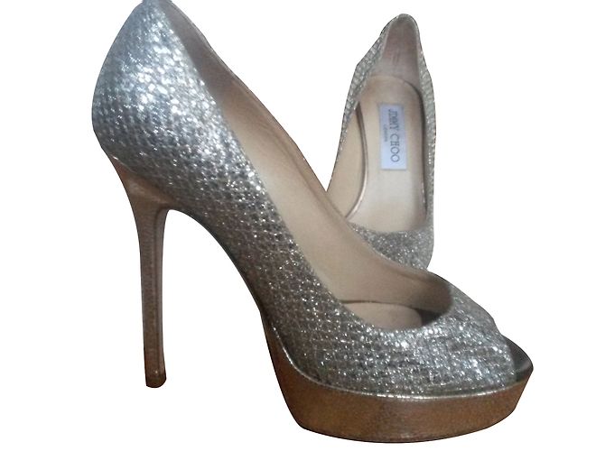 Jimmy Choo Dahlia Pumps Champagner Größe 36 Silber