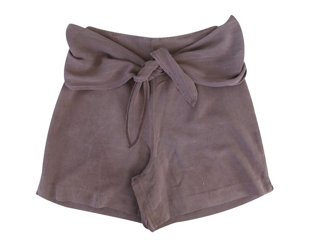 Autre Marque Shorts Brown Silk  ref.12166