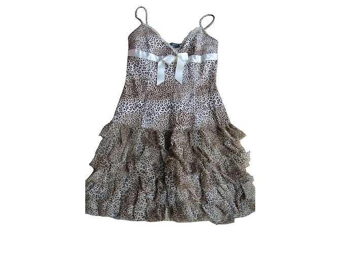Vestido Monnalisa con Estampado Leopardo de Algodón Talla 34 Estampado de leopardo