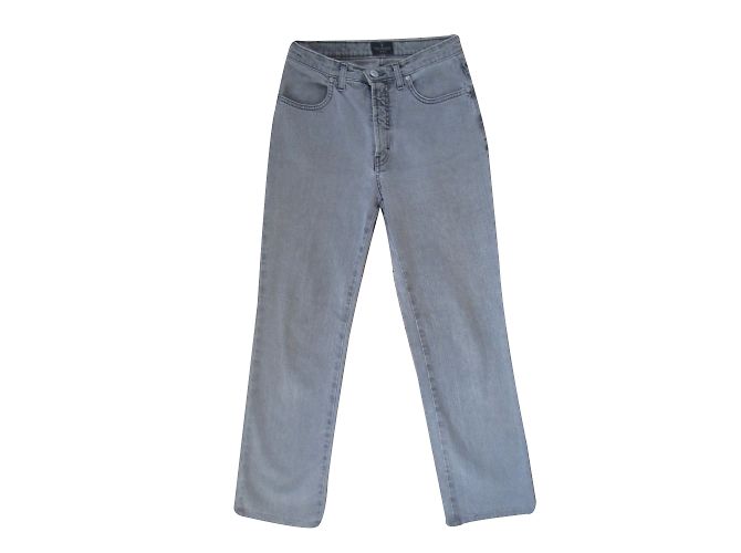 Trussardi Jeans Graue Baumwoll Jeans Gerade Schnitt Taille 27