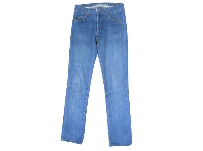 La Fée Maraboutée Blue Cotton Straight Cut Jeans Size 36