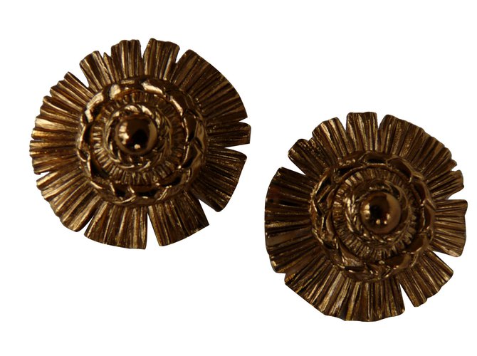 Yves Saint Laurent Earrings Golden Metal  ref.12241
