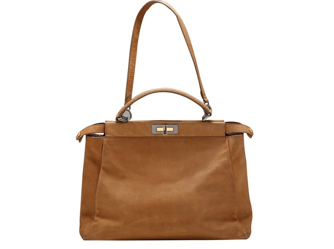 Fendi Handbags Caramel Leather  ref.12267