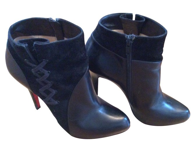 Christian Louboutin Ankle Boots Black Leather  ref.12270