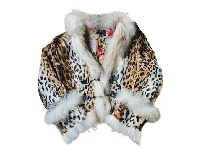 Autre Marque Abrigo de piel estampado leopardo Estampado de leopardo