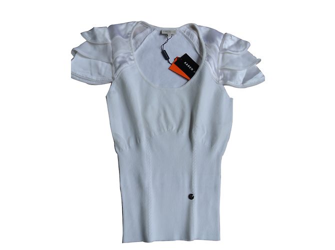 Top blanco de algodón Karen Millen