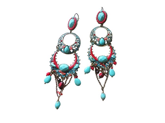 Satellite Boucles d'oreilles Multicolore