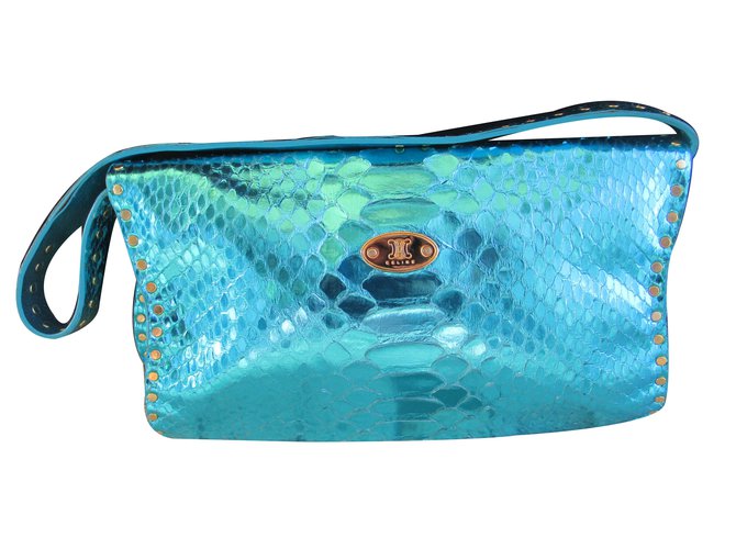 Céline Handbags Blue Exotic leather  ref.12326