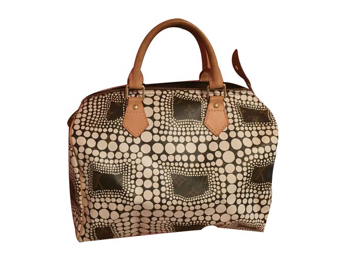 Speedy Louis Vuitton Handbags Chocolate Leather  ref.12329