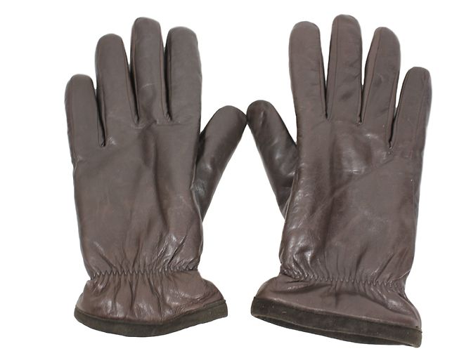 Autre Marque Braune Lederhandschuhe Größe M