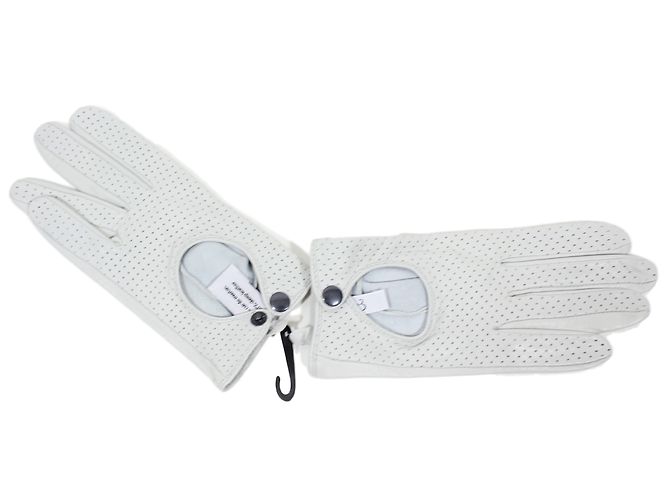 Autre Marque Handschuhe aus Schafsleder Creme Größe 7.5 Roh