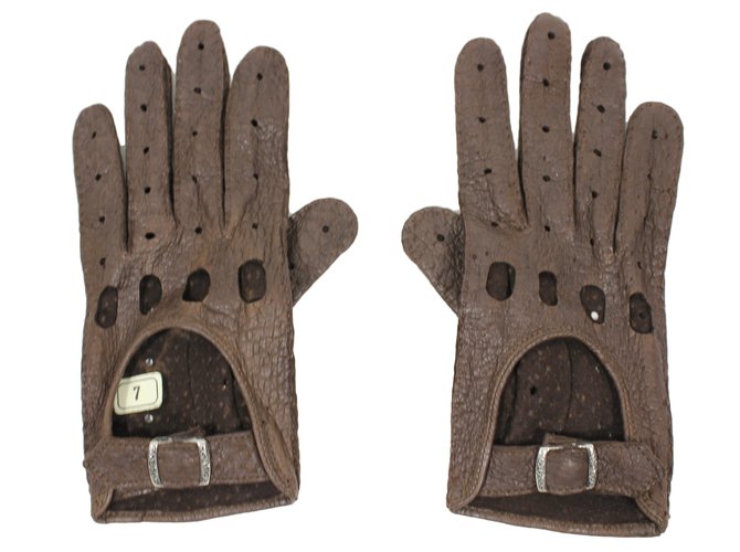 Autre Marque Gloves Brown Leather  ref.12433