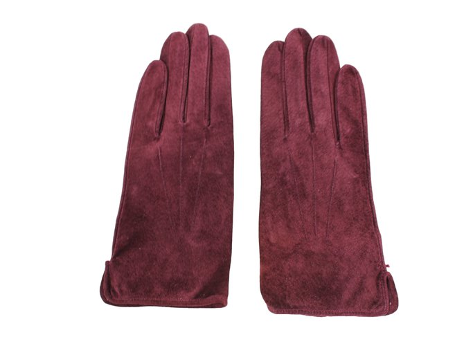 Autre Marque Gloves Dark red Leather  ref.12436