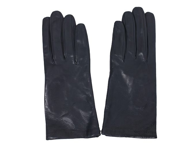 Autre Marque Schwarze Lederhandschuhe Größe 7.5