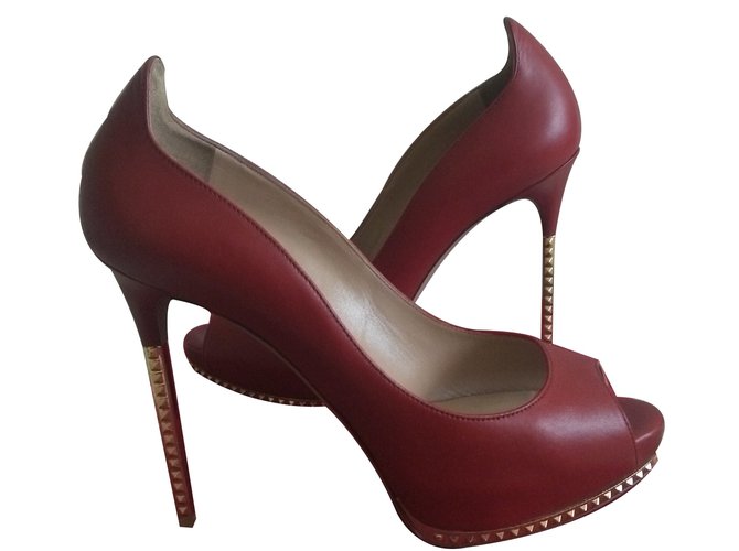Valentino Pumps Red Leather  ref.12462