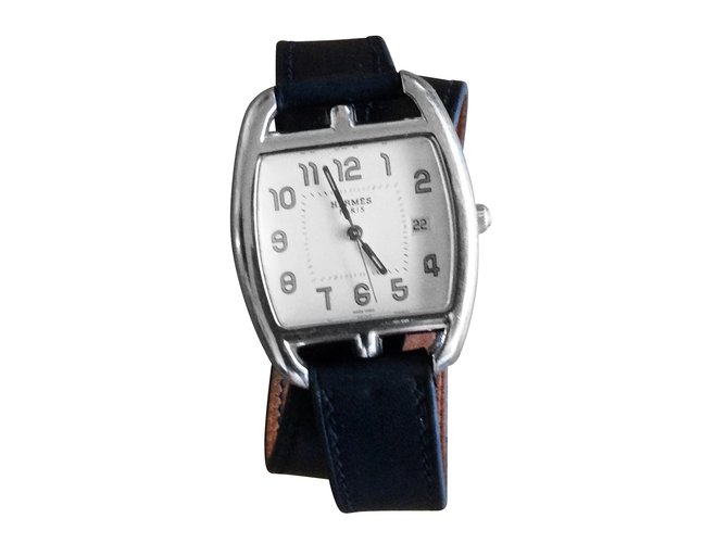 Hermès Feine Uhren Silber Stahl  ref.12479