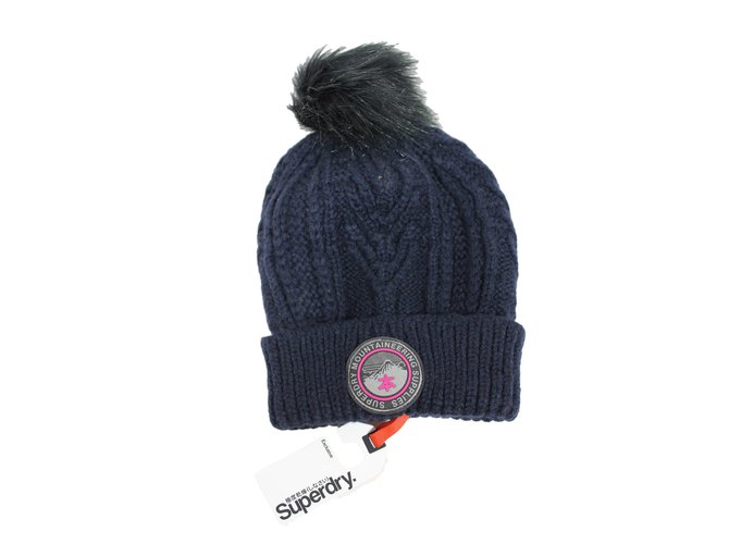 Superdry cappelli Blu Acrilico  ref.12494