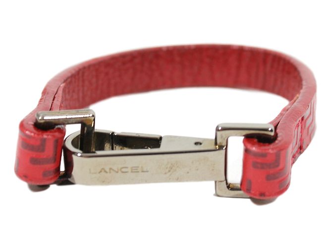 Pulsera Lancel de cuero rojo Roja
