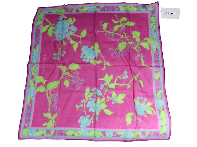 Foulard Leonard in seta e cotone multicolore 70x70 
