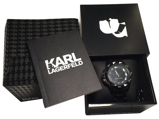 Karl Lagerfeld Relojes finos Negro Acero  ref.12537