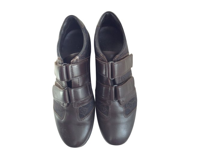 Gucci zapatillas Castaño Cuero  ref.12549