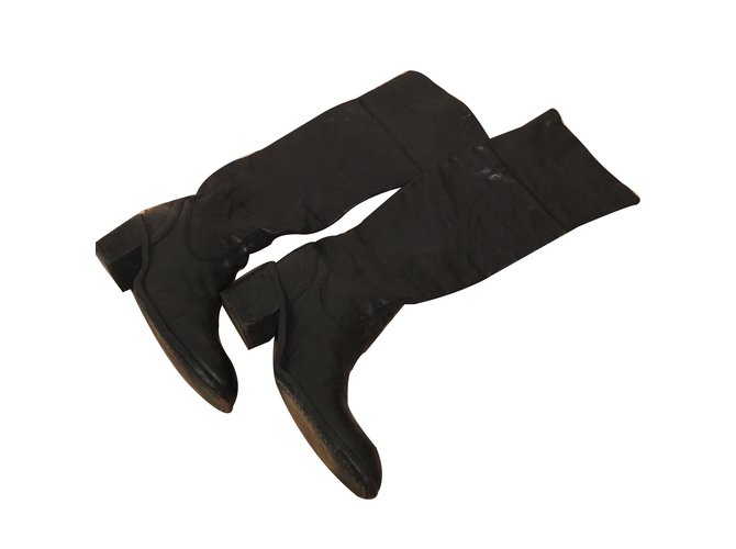 Autre Marque Boots Black Leather  ref.12609