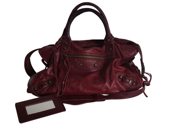 Balenciaga Handbags Dark red Leather  ref.12711