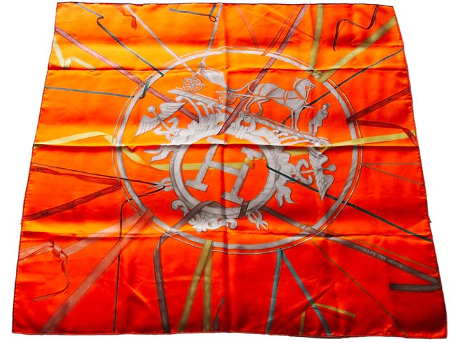 Hermès Sciarpe di seta Arancione  ref.12720