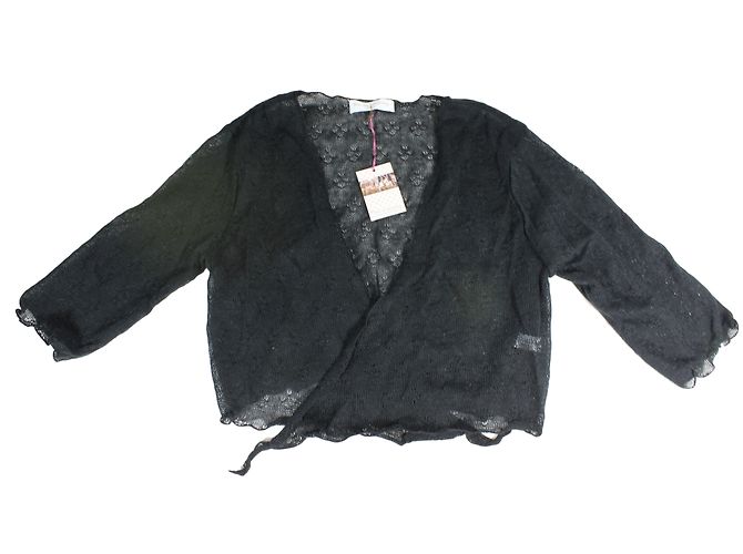Autre Marque Top de renda anudado preto de acrílico e mohair S/M