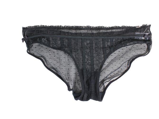 Christian Dior Höschen aus schwarzer Spitze Größe 40