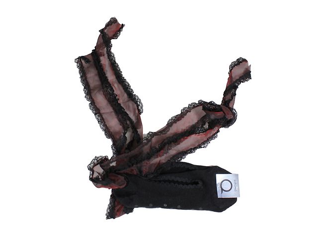 Autre Marque Pantofole Olympia Tango Nere Lana Seta Nero