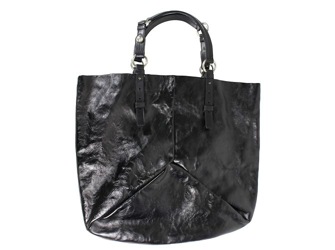 Yves Saint Laurent Bolsa Tote de couro marrom 