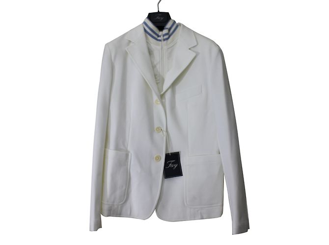 Blazer Fay Blanco de Algodón con Chaleco Extraíble