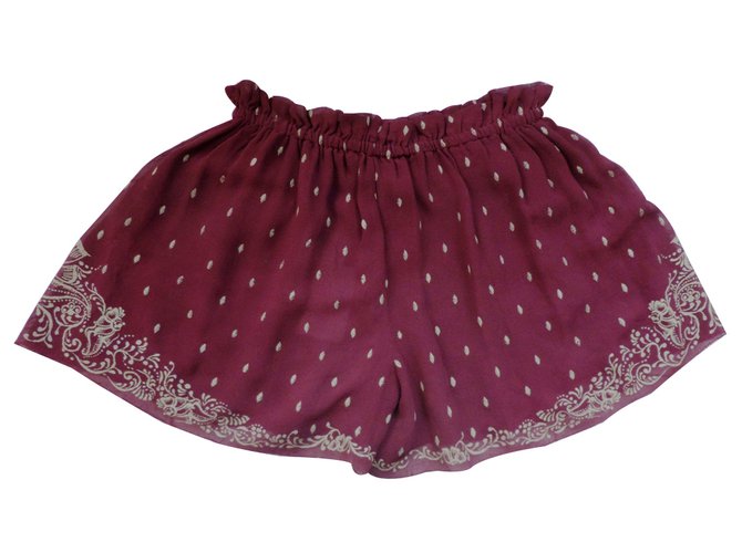 Isabel Marant Etoile Shorts Dark red Silk  ref.12754