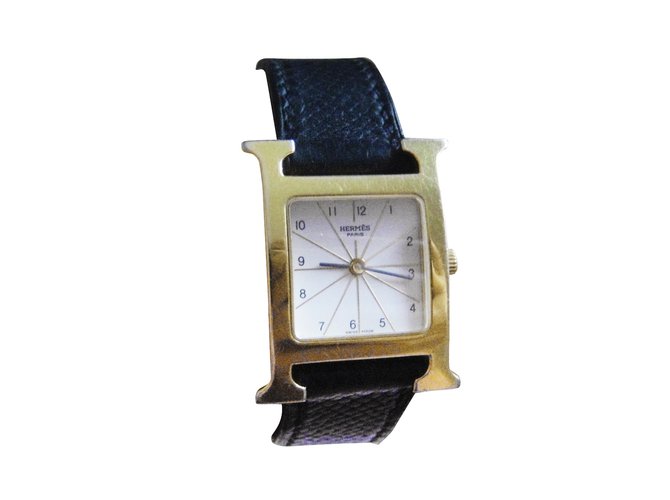 Hermès Feine Uhren Golden Vergoldet  ref.12800