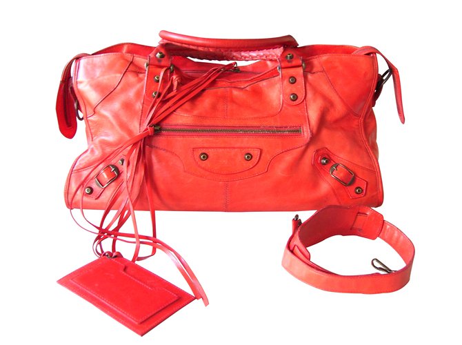 Balenciaga Handbags Red Leather  ref.12816