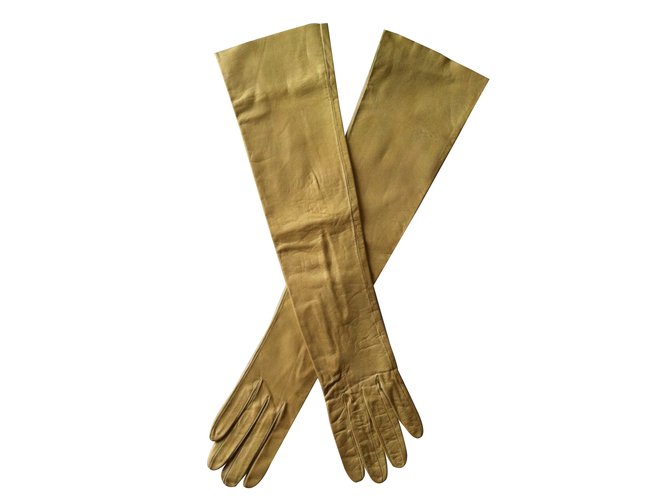 Hermès Gloves Straw Leather  ref.12886