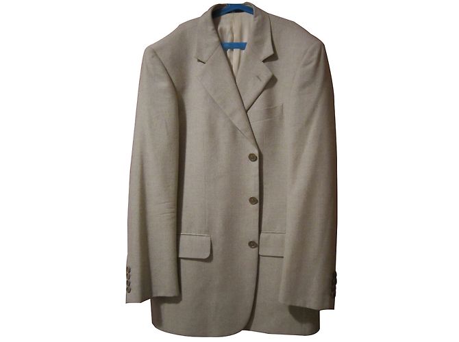 Valentino Beige Wool Silk Blazer Jacket 50
