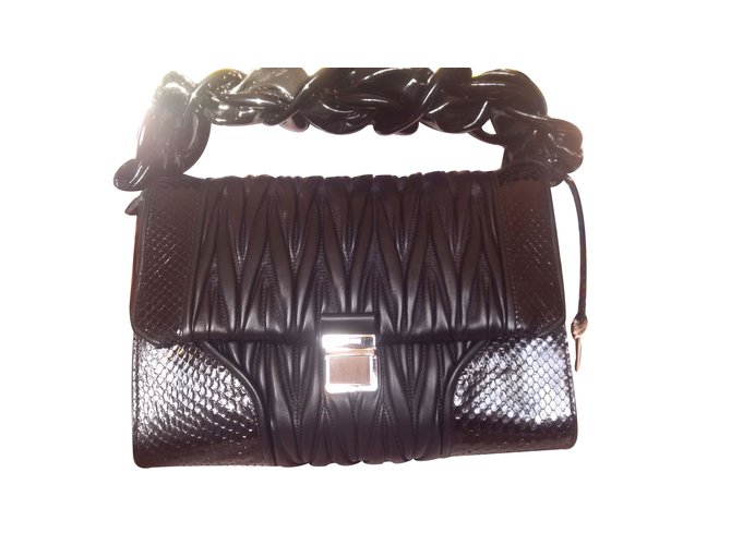 Miu Miu Handbags Black Leather  ref.12913